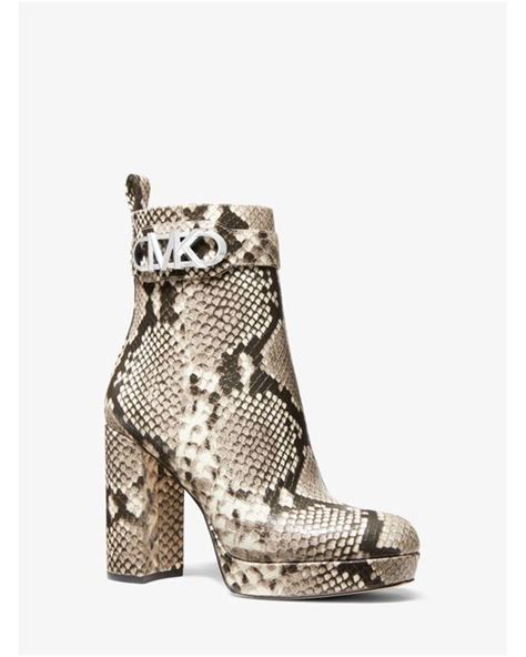 michael kors parker platform bootie|Parker Snake Embossed Platform Boot .